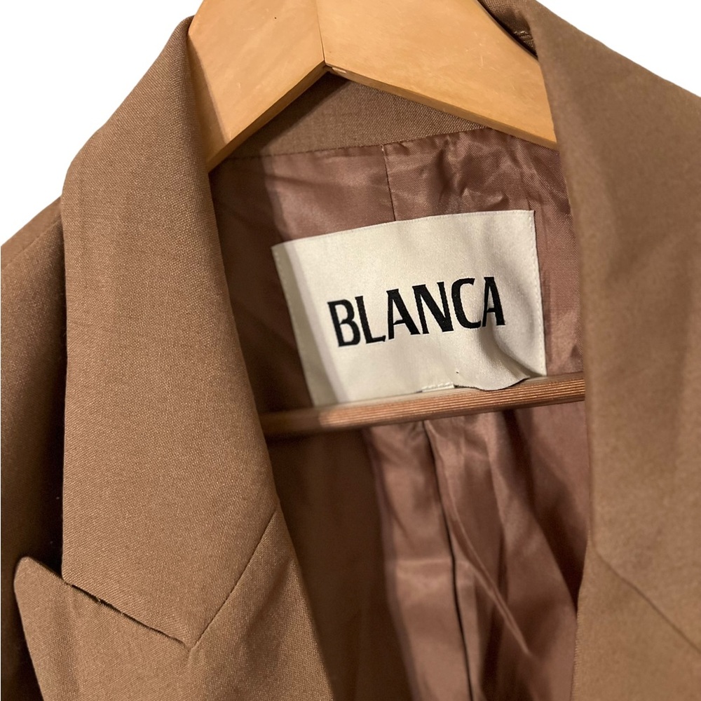 ✨ BLANCA Wool Carment Long Brown Trench Coat Jacket - Picture 8 of 9